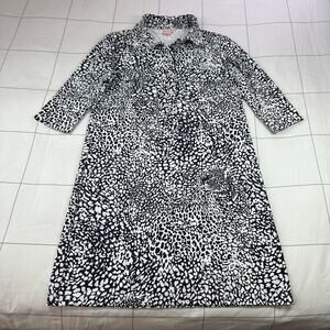 Persifor Dress Womens Small Black White Winpenny Animal Print Cheetah Collared